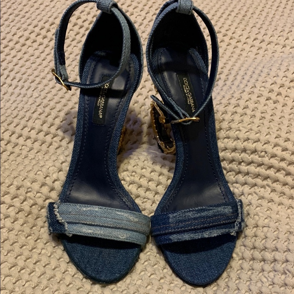 Dolce & Gabbana Dark Blue Denim Heels